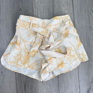 Thieves Like Us Women Size M Pullon Yellow High Rise Floral Paper Bag Short Boho
